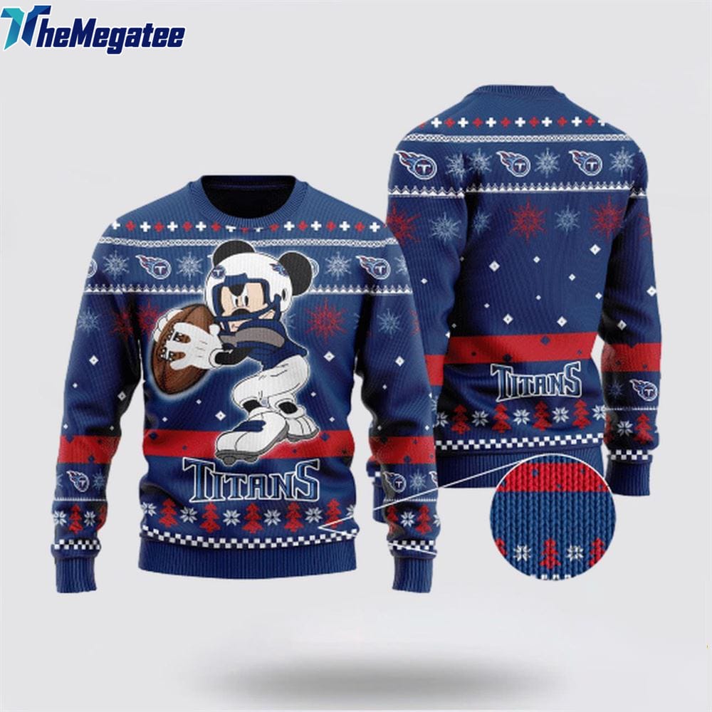 Tennessee Titans Ugly Christmas Sweater Mickey Mouse, Christmas Gift For NFL Fans
