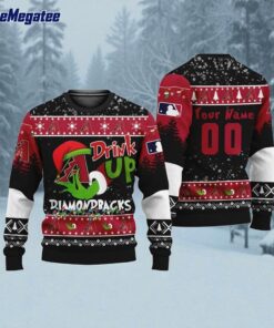 Custom MLB Arizona Diamondbacks Grinch Drink Up Ugly Christmas Sweater