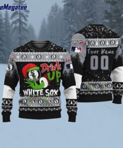 Custom MLB Chicago White Sox Grinch Drink Up Ugly Christmas Sweater