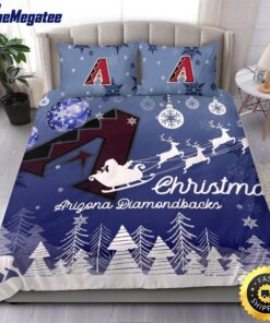 MLB Arizona Diamondbacks Bedding Sets Santa Claus Sleigh And Reindeer Christmas Quilt Bedding Sets 2025