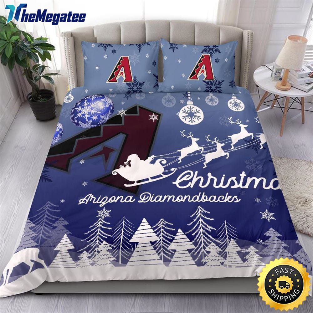 MLB Arizona Diamondbacks Bedding Sets Santa Claus Sleigh And Reindeer Christmas Quilt Bedding Sets 2025 MLB Arizona Diamondbacks Bedding Sets Santa Claus Sleigh And Reindeer Christmas Quilt Bedding Sets 2025