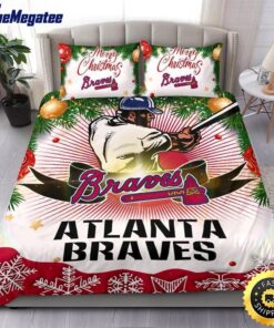MLB Atlanta Braves Bedding Sets Merry Christmas Quilt Bedding Sets 2025