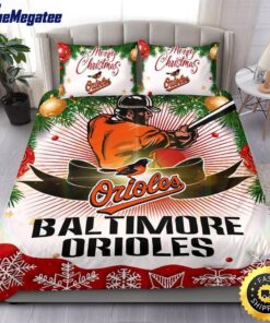 MLB Baltimore Orioles Bedding Sets Merry Christmas Quilt Bedding Sets 2025