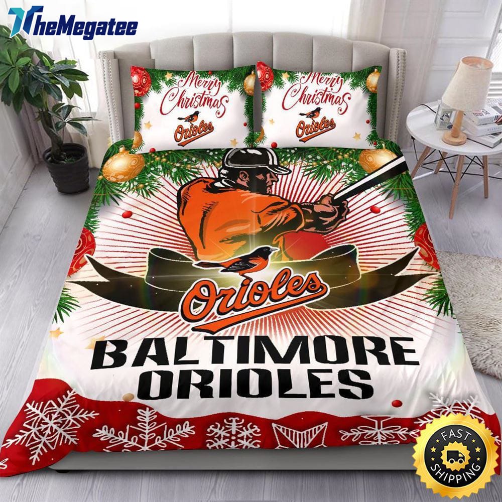 MLB Baltimore Orioles Bedding Sets Merry Christmas Quilt Bedding Sets 2025 MLB Baltimore Orioles Bedding Sets Merry Christmas Quilt Bedding Sets 2025