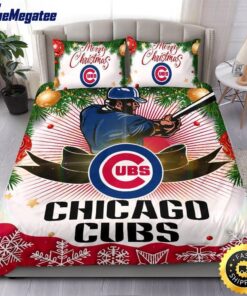 MLB Chicago Cubs Bedding Sets Merry Christmas Quilt Bedding Sets 2025