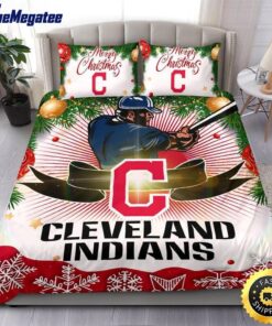 MLB Cleveland Indians Bedding Sets Merry Christmas Quilt Bedding Sets 2025