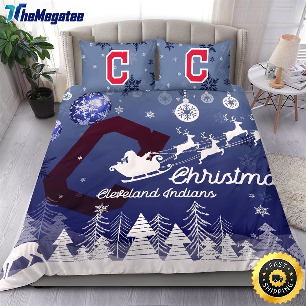 MLB Cleveland Indians Bedding Sets Santa Claus Sleigh And Reindeer Christmas Quilt Bedding Sets 2025 MLB Cleveland Indians Bedding Sets Santa Claus Sleigh And Reindeer Christmas Quilt Bedding Sets 2025