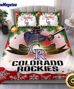 MLB Colorado Rockies Bedding Sets Merry Christmas Quilt Bedding Sets 2025