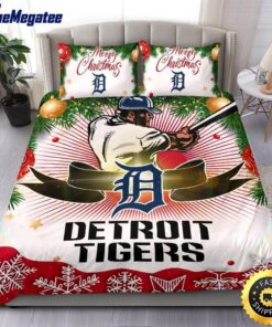 MLB Detroit Tigers Bedding Sets Merry Christmas Quilt Bedding Sets 2025
