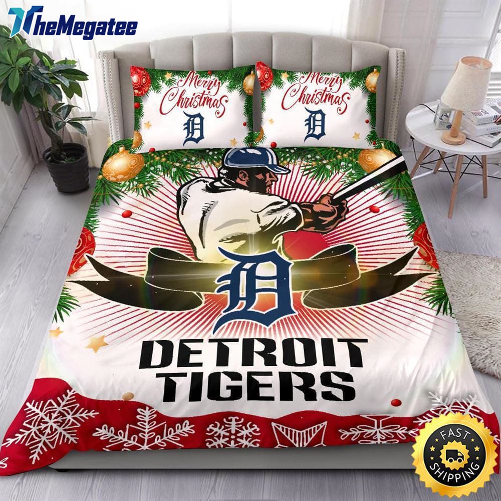 MLB Detroit Tigers Bedding Sets Merry Christmas Quilt Bedding Sets 2025 MLB Detroit Tigers Bedding Sets Merry Christmas Quilt Bedding Sets 2025