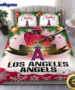 MLB Los Angeles Angels Bedding Sets Merry Christmas Quilt Bedding Sets 2025