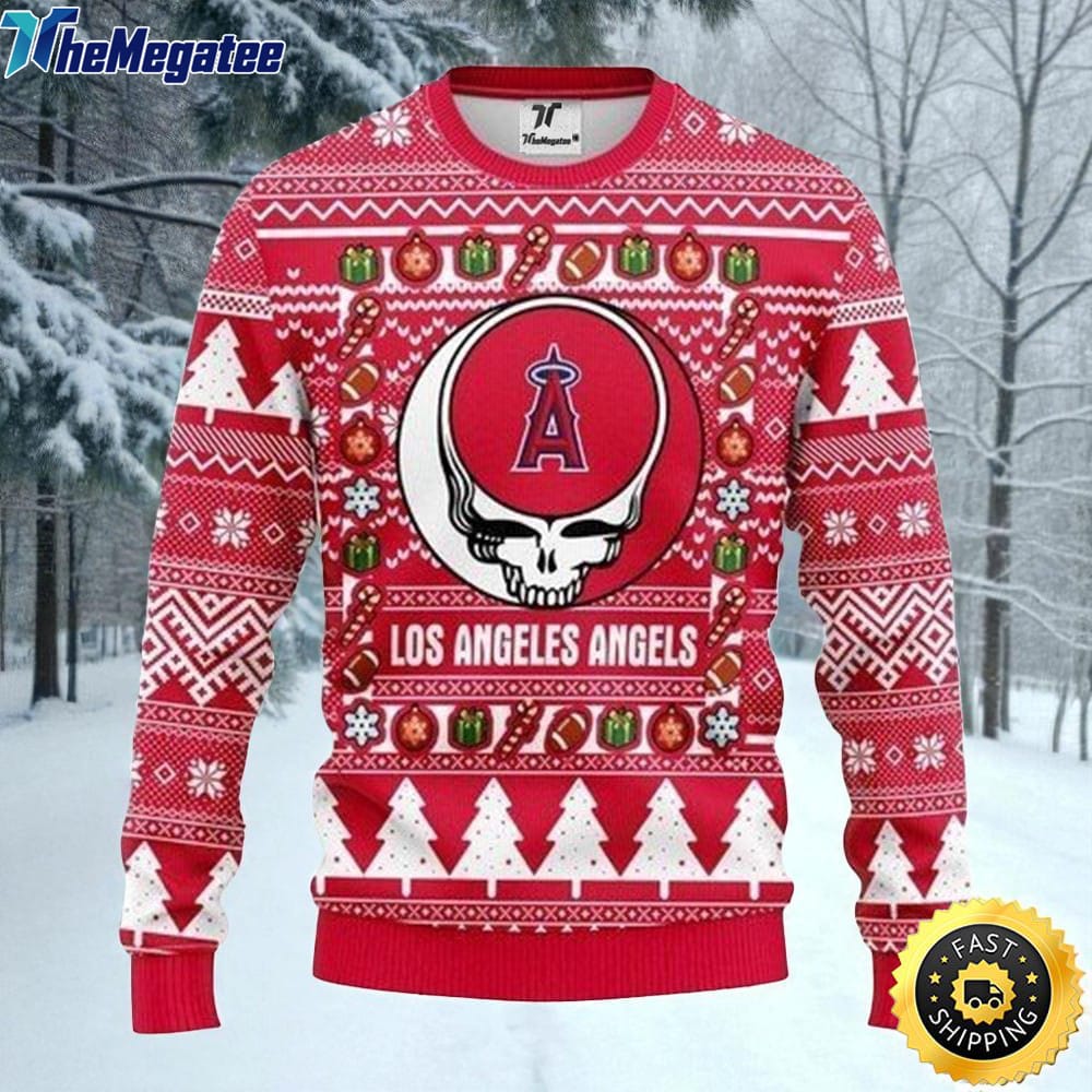 MLB Los Angeles Angels Ugly Christmas Sweater The Intelligence Of The , Skull Christmas Sweater MLB Los Angeles Angels Ugly Christmas Sweater The Intelligence Of The , Skull Christmas Sweater