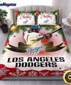 MLB Los Angeles Dodgers Bedding Sets Merry Christmas Quilt Bedding Sets 2025
