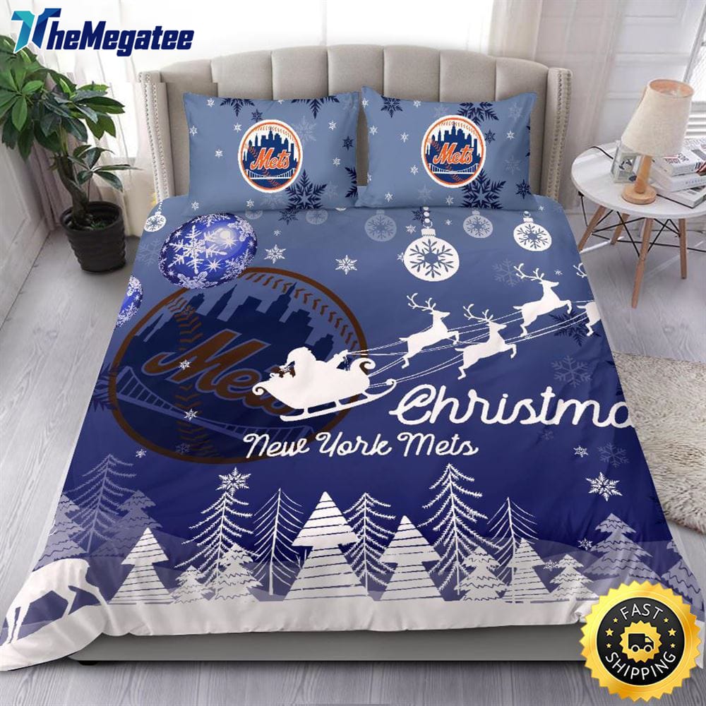 MLB New York Mets Bedding Sets Santa Claus Sleigh And Reindeer Christmas Quilt Bedding Sets 2025 MLB New York Mets Bedding Sets Santa Claus Sleigh And Reindeer Christmas Quilt Bedding Sets 2025