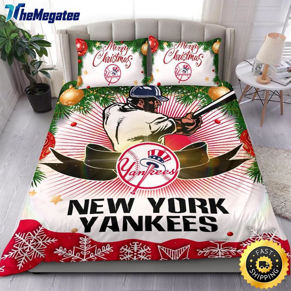 MLB New York Yankees Bedding Sets Merry Christmas Quilt Bedding Sets 2025
