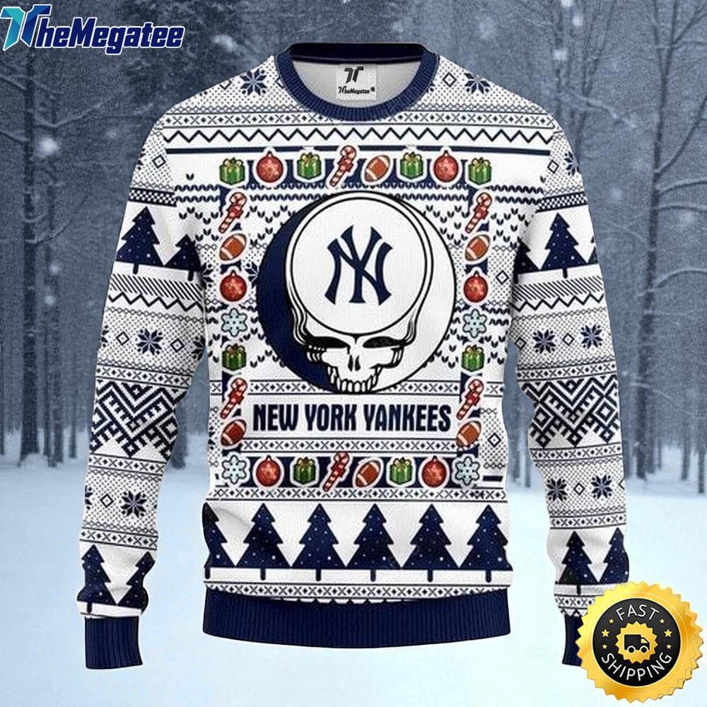 MLB New York Yankees Ugly Christmas Sweater The Intelligence Of The , Skull Christmas Sweater