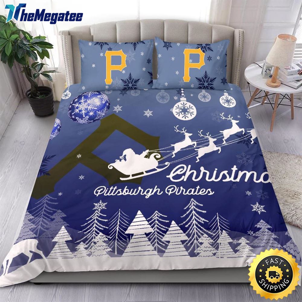 MLB Pittsburgh Pirates Bedding Sets Santa Claus Sleigh And Reindeer Christmas Quilt Bedding Sets 2025 MLB Pittsburgh Pirates Bedding Sets Santa Claus Sleigh And Reindeer Christmas Quilt Bedding Sets 2025