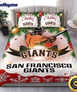MLB San Francisco Giants Bedding Sets Merry Christmas Quilt Bedding Sets 2025