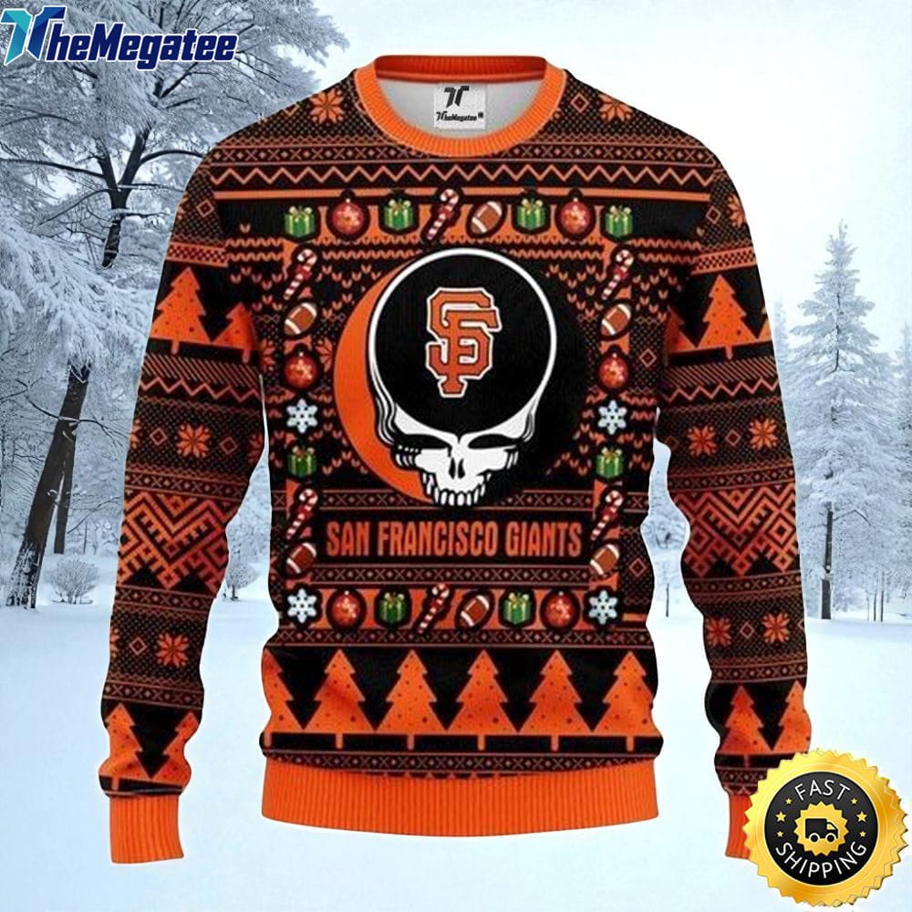 MLB San Francisco Giants Ugly Christmas Sweater The Intelligence Of The , Skull Christmas Sweater MLB San Francisco Giants Ugly Christmas Sweater The Intelligence Of The , Skull Christmas Sweater