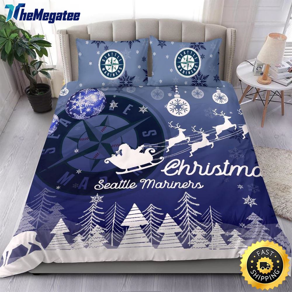 MLB Seattle Mariners Bedding Sets Santa Claus Sleigh And Reindeer Christmas Quilt Bedding Sets 2025 MLB Seattle Mariners Bedding Sets Santa Claus Sleigh And Reindeer Christmas Quilt Bedding Sets 2025
