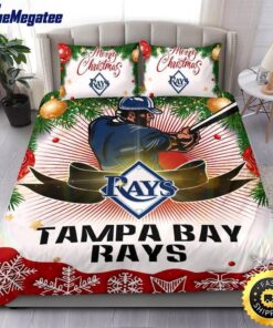 MLB Tampa Bay Rays Bedding Sets Merry Christmas Quilt Bedding Sets 2025