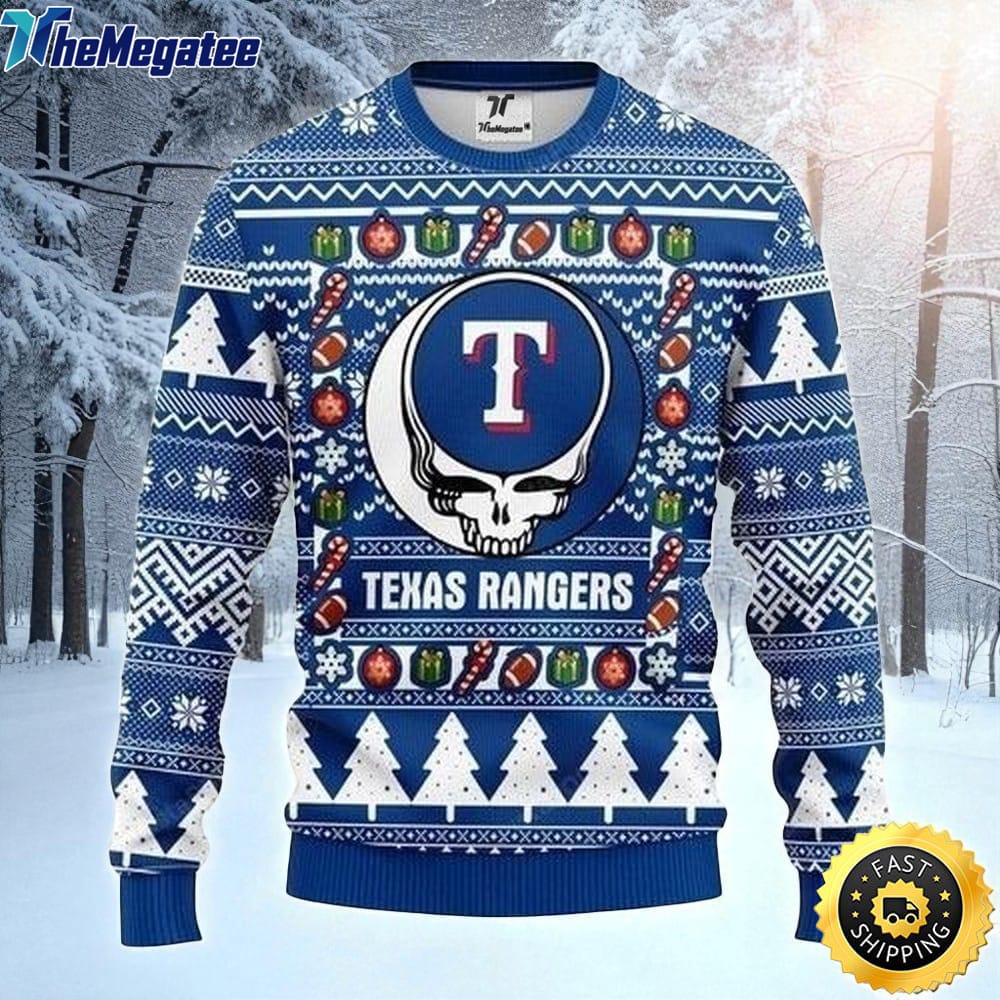 MLB Texas Rangers Ugly Christmas Sweater The Intelligence Of The , Skull Christmas Sweater MLB Texas Rangers Ugly Christmas Sweater The Intelligence Of The , Skull Christmas Sweater