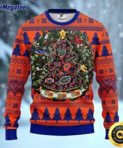 NCAA Florida Gators Ugly Christmas Sweater Ball Pine Tree, NCAA Christmas Sweater