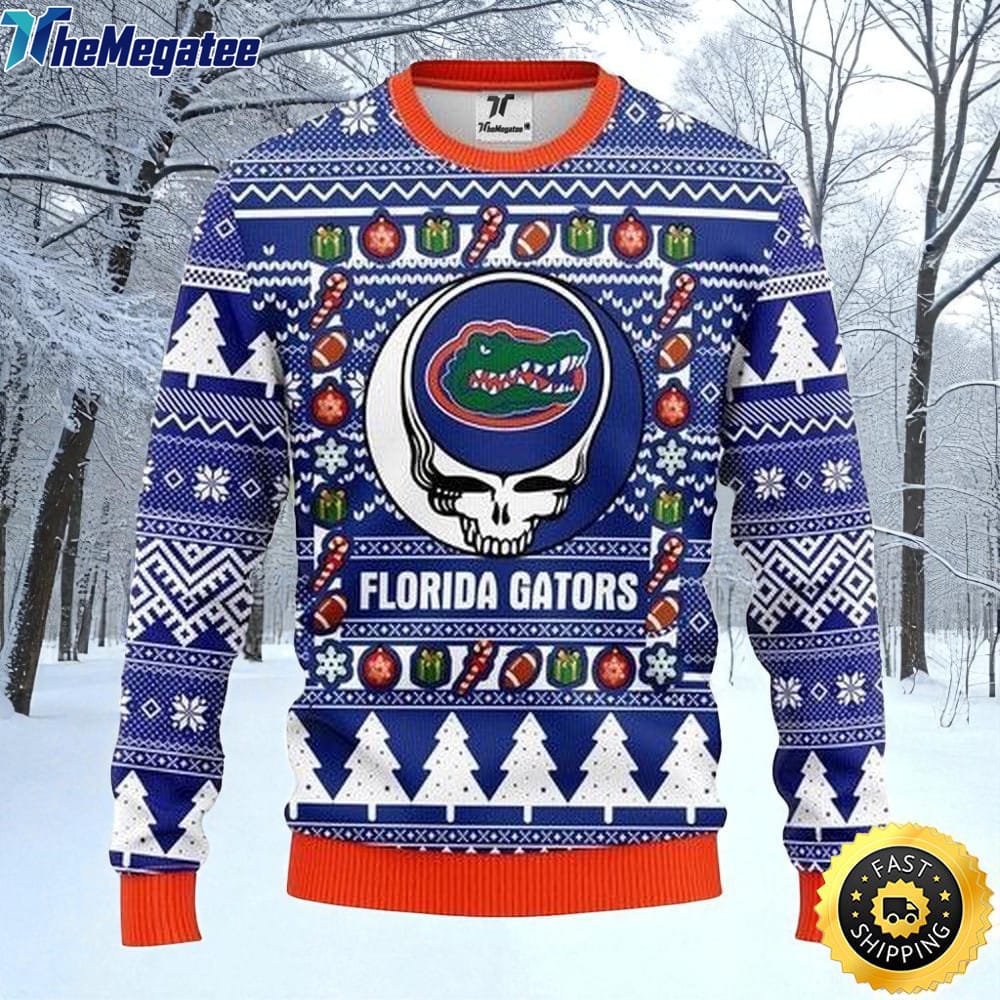 NCAA Florida Gators Ugly Christmas Sweater The Intelligence Of The Skull Unisex Sweater NCAA Florida Gators Ugly Christmas Sweater The Intelligence Of The Skull Unisex Sweater