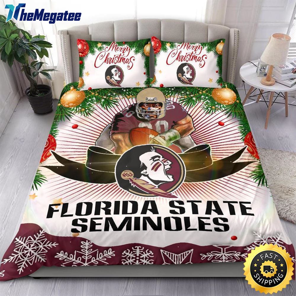 NCAA Florida State Seminoles Bedding Sets Merry Christmas Quilt Bedding Sets 2025 NCAA Florida State Seminoles Bedding Sets Merry Christmas Quilt Bedding Sets 2025