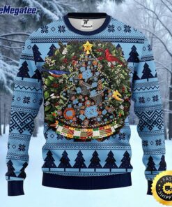 NCAA North Carolina Tar Heels Ugly Christmas Sweater Ball Pine Tree, NCAA Christmas Sweater