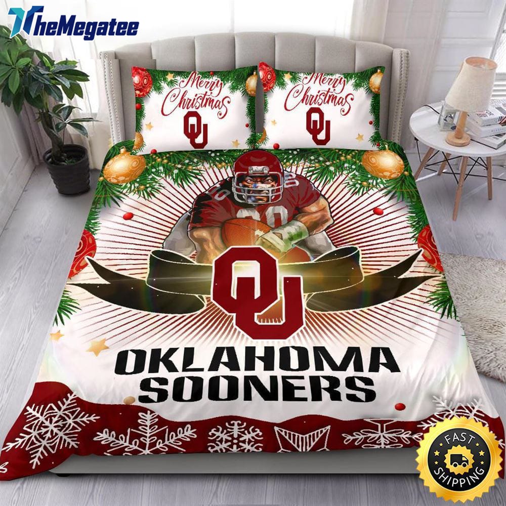 NCAA Oklahoma Sooners Bedding Sets Merry Christmas Quilt Bedding Sets 2025 NCAA Oklahoma Sooners Bedding Sets Merry Christmas Quilt Bedding Sets 2025