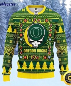 NCAA Oregon Ducks Ugly Christmas Sweater The Intelligence Of The Skull Unisex Sweater For Fans