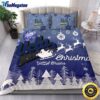 NCAA UCLA Bruins Bedding Sets Santa Claus Sleigh And Reindeer Christmas Quilt Bedding Sets 2025