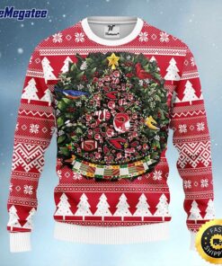 NFL Arizona Cardinals Ugly Christmas Sweater Ball Pine Tree, NFL Christmas Sweater