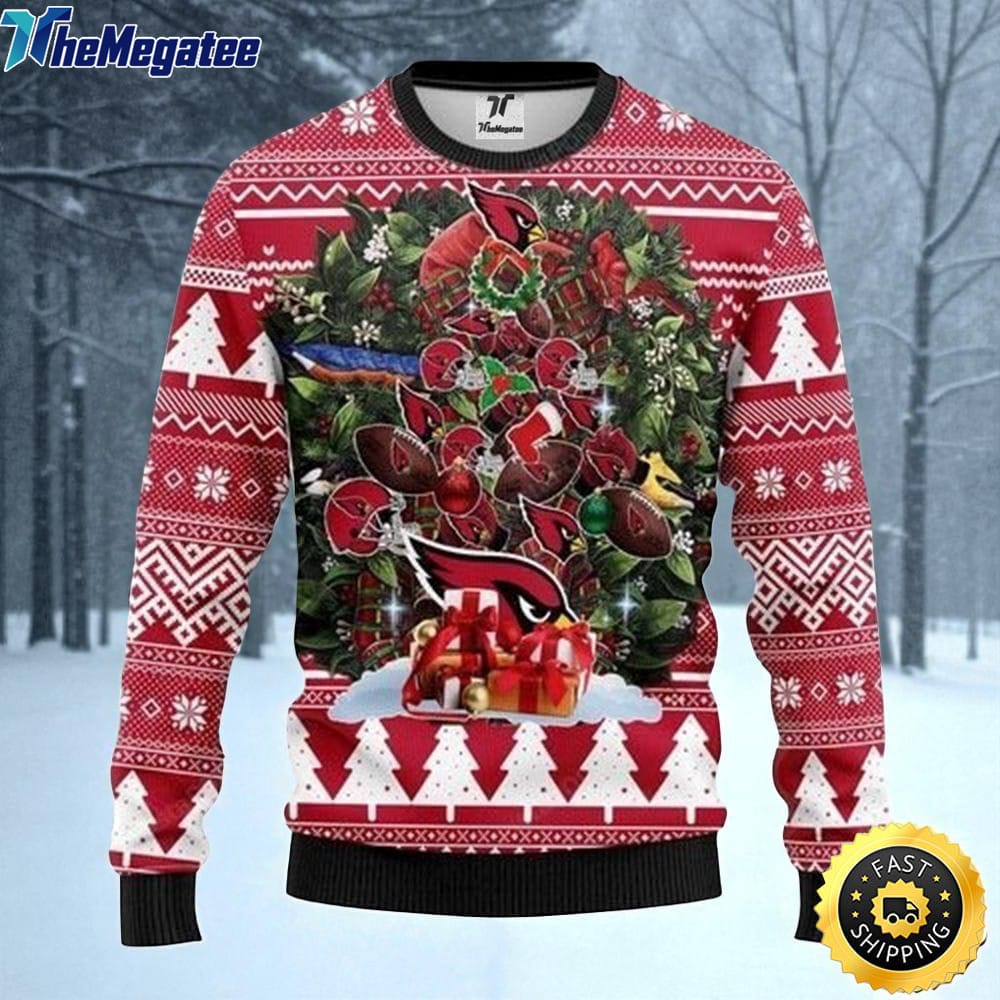 NFL Arizona Cardinals Ugly Christmas Sweater Tree, NFL Christmas Sweater NFL Arizona Cardinals Ugly Christmas Sweater Tree, NFL Christmas Sweater