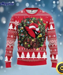 NFL Arizona Cardinals Ugly Sweater Christmas Wreath Sweater For Fan Football For Fans