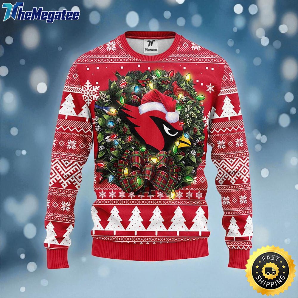 NFL Arizona Cardinals Ugly Sweater Christmas Wreath Sweater For Fan Football For Fans NFL Arizona Cardinals Ugly Sweater Christmas Wreath Sweater For Fan Football For Fans