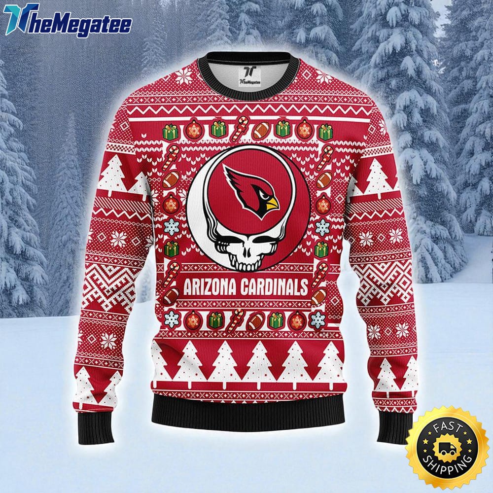 NFL Arizona Cardinals Ugly Sweater Grateful Dead Ugly Christmas Fleece Sweater For Fans NFL Arizona Cardinals Ugly Sweater Grateful Dead Ugly Christmas Fleece Sweater For Fans