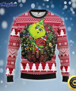 NFL Arizona Cardinals Ugly Sweater Grinch Hug Ugly Christmas Sweater For Fans