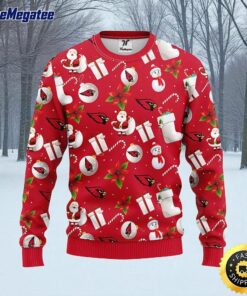 NFL Arizona Cardinals Ugly Sweater Santa Claus Snowman Ugly Christmas Sweater For Fans