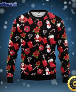 NFL Atlanta Falcons Ugly Sweater Santa Claus Snowman Ugly Christmas Sweater For Fans