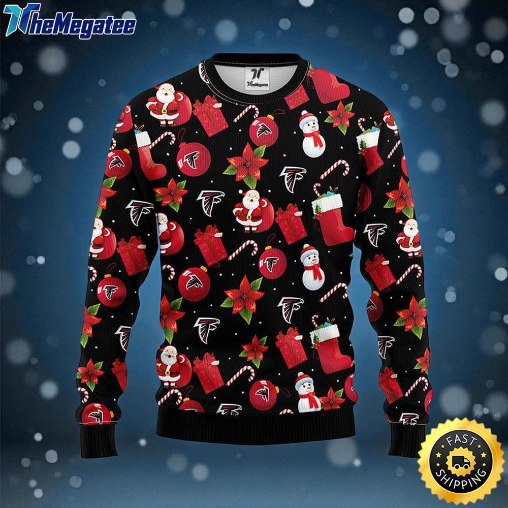 NFL Atlanta Falcons Ugly Sweater Santa Claus Snowman Ugly Christmas Sweater For Fans NFL Atlanta Falcons Ugly Sweater Santa Claus Snowman Ugly Christmas Sweater For Fans