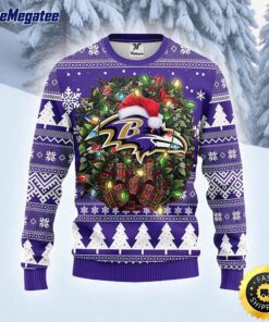 NFL Baltimore Ravens Ugly Sweater Christmas Wreath Sweater For Fan Football For Fans