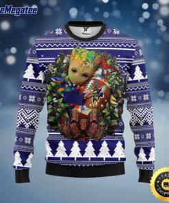 NFL Baltimore Ravens Ugly Sweater Groot Christmas Sweater For Fans