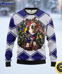 NFL Baltimore Ravens Ugly Sweater Pub Dog Ugly Christmas Sweater For Fans