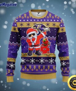 NFL Baltimore Ravens Ugly Sweater Santa Claus Ugly Christmas Sweater For Fans