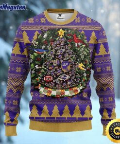 NFL Baltimore Ravens Ugly Christmas Sweater Ball Pine Tree, NFL Christmas Sweater
