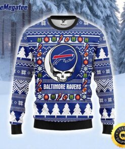 NFL Buffalo Bills Ugly Sweater Grateful Dead Ugly Christmas Fleece Sweater For Fans