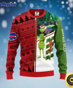 NFL Buffalo Bills Ugly Sweater Grinch & Scooby Doo Ugly Christmas Sweater For Fans