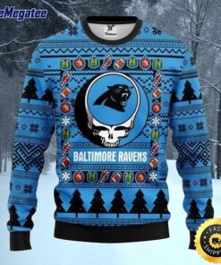 NFL Carolina Panthers Ugly Christmas Sweater The Intelligence Of The Skull Unisex Sweater